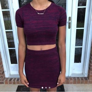 short sleeve sweater two piece set